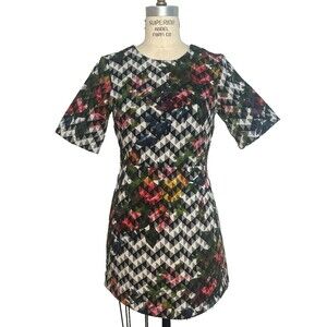 TOPSHOP Size 4 geometric Triangle Shirt Dress Floral MOD shift 1960s NWT $100
